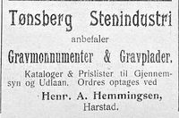 213. Annonse fra Tønsberg Stenindustri i Haalogaland 08.05. 1907.jpg