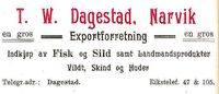 200. Annonse fra T.W. Dagestad under Harstadutstillingen 1911.jpg
