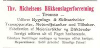 228. Annonse fra Thv. Michelsens Blikkenslagerforretning under Harstadutstillingen 1911.jpg