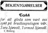 436. Annonse fra Tormod og Tora Sjøvoll i Inntrøndelagen og Trønderbladet 17.10. 1934.jpg