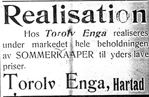 Annonse fra Torolv Enga i Haalogaland 0807 1913.jpg