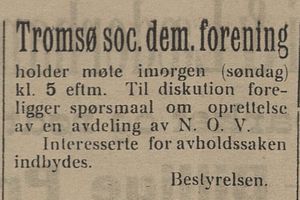 Annonse fra Tromsø soc. dem. forening i Nordlys 23.06.1906.jpg