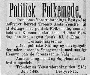 Annonse fra Trondenes Venstreforening i Tromsø Stiftstidende 02.08.1888.jpg