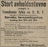 Det ble forberedt stor tilstrømning til huset i Sørvika, som tidligere hadde vært Job Thode Holst sitt handelshus i Samasjøen, ført med båt til Fauskevåg og satt opp som forsamlingshus - og som i 1933 ble omdannet til kirke.
