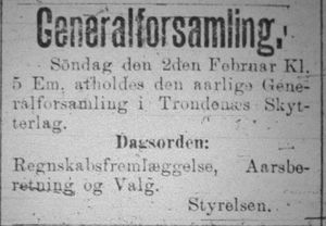 Annonse fra Trondenes skytterlag i Tromsø Amtstidende 25. januar 1896.jpg