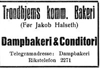 70. Annonse fra Trondhjems komm. bakeri i Trønderbladet 22.12. 1926.jpg