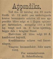 411. Annonse fra Vaagens lensmandsktr. i Lofotens Tidende 12.03. 1892.jpg