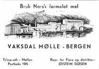 321. Annonse fra Vaksdal Mølle - Bergen i Florø og litt om Sunnfjord.jpg