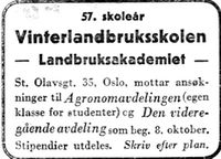 267. Annonse fra Vinterlandbruksskolen i Nord-Trøndelag og Inntrøndelagen 4.7. 1942.jpg