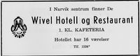 144. Annonse fra Wivel Hotell og Restaurant i Norsk Militært Tidsskrift nr. 11 1960.jpg