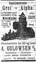 Annonse i Harstad Tidende 3. juli 1913