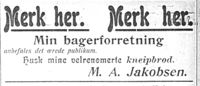 305. Annonse fra baker M. A. Jakobsen i Haalogaland 11.4.-06.jpg