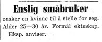 224. Annonse fra enslig småbruker i Nord-Trøndelag og Inntrøndelagen 4.7. 1942.jpg