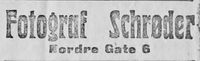 Annonse fra Fotograf Schrøder i Ny Tid 10. oktober 1914, mens Alf Schrøder drev firmaet.