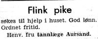 3. Annonse fra fru tannlege Aursand i Namdal Arbeiderblad 28.10.1950.jpg