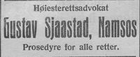 93. Annonse fra høyesterettsadvokat Gustav Sjaastad i Nord-Trøndelag og Nordenfjeldsk Tidende 18. 12. 1934.jpg