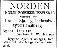 6. Annonse fra lensmann H.W. Hanssen i Harstad Tidende 26. juni 1913.jpg