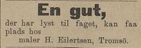 334. Annonse fra maler H. Eilertsen i Tromsø Amtstidende 09.05.1897.jpg