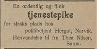 207. Annonse fra politibetjent Hergot i Haalogaland 15.02. 1908.jpg