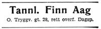 173. Annonse fra tannlege Finn Aag i Arbeider-Avisen 24.4.1940.jpg
