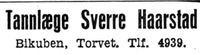 220. Annonse fra tannlege Sverre Haarstad i Arbeider-Avisen 24.4.1940.jpg