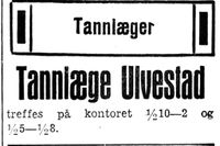 214. Annonse fra tannlege Ulvestad i Arbeider-Avisen 24.4.1940.jpg