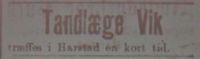 228. Annonse fra tannlege Vik i Tromsø Amtstidende 4. januar 1896.jpg