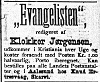 29. Annonse fra tidsskriftet "Evangelisten" i Søndmøre Folkeblad 4.1. 1892.jpg