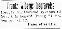 188. Annonse om begravelse i Harstad Tidende 22. november 1939.jpg