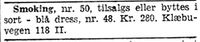 265. Annonse om brukt smoking til salgs i Adresseavisen 8.10. 1942.jpg