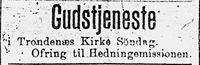 202. Annonse om gudstjeneste i Tromsø Amtstidende 4. januar 1900.jpg