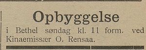 Annonse om opbyggelse i Bethel i Harstad Tidende 23.08.1900.jpg