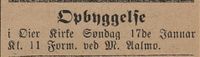 291. Annonse om oppbyggelse i Øier kirke i Lillehammer Tilskuer 15.01.1909.jpg