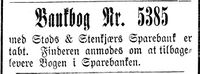164. Annonse om tap av bankbok i Indtrøndelagen 18.4.1900.jpg