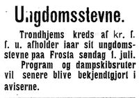 78. Annonse om ungdomssteven på Frosta i Indtrøndelagen 20.6.1906.jpg