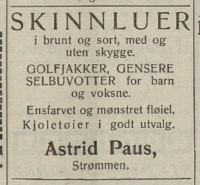 Annonse i Akershus Arbeiderblad 18. juli 1930.
