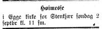 199. Annonses om høymesse i Egge kirke i Indtrøndelagen 31.8. 1900.jpg