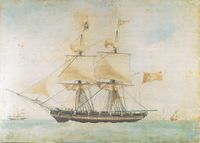 Brigg «Ellida» av Trondheim. (Antoine Roux, 1830)