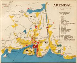 Arendal bykart 1930.