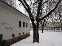 Motiv fra Arkitekt Rivertz plass i Oslo, navngitt i 1952.