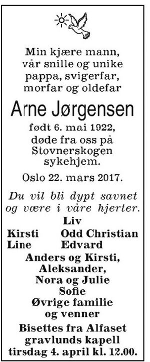 Arne Jørgensen f 1922 dødsannonse.jpg