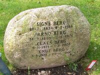 Arno Berg er gravlagt på Vår Frelsers gravlund i Oslo.