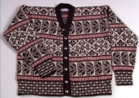 Strikkejakke uttegnet for Den Norske Husflidsforening etter Selbumønster (1923). Foto: Anne-Lise Reinsfelt/Norsk Folkemuseum