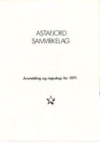 Astafjord Samvirkelag:Årsmelding og regnskap 1971. Side 1