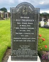 Atle Erlandsen er gravlagt på Troqueer Cemetery i Dumfries i Skottland. Foto: Stig Rune Pedersen (2025)