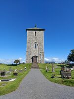 Inngangspartiet på kyrkja. Foto: Kenneth Kiplesund, 2021