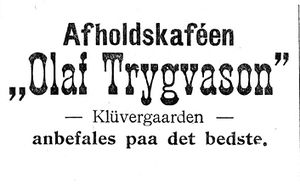 Avholdskafeeen Olaf Trygvason averterte i Trøndelagens Avis 19.12 1906.jpg