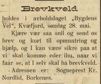 Annonse i Harstad Tidende 11.mai 1916.
