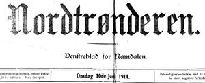 Avisa Nordtrønderens avishode i 1914.jpg
