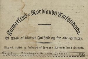 Avishodet Finmarkens og Nordlandenes Amtstidende 22.01. 1833.jpg